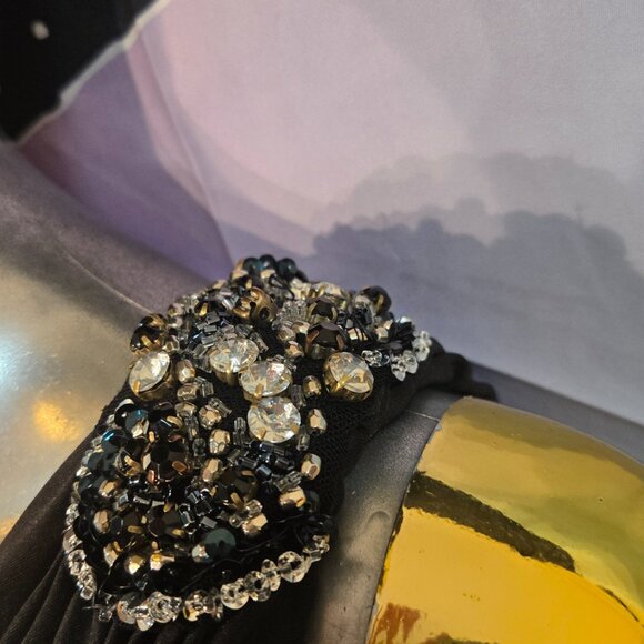 CALVIN KLEIN • Notorious Noir Gown • Femme Fatale Energy 14 NWT Halloween - Picture 5 of 15